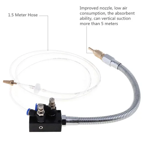 Miniatura 3 de ChgImposs Sistema de pulverización de lubricación de refrigerante de niebla con válvula de retención y boquilla de metal, kit de enfriamiento