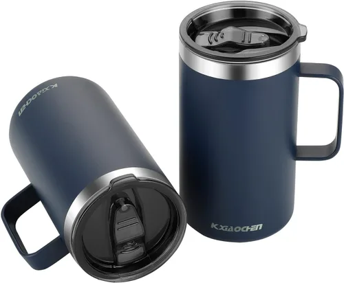 Miniatura 10 de KXIAOCHEN - Taza de café aislada de 20 onzas con tapa, taza de café de acero inoxidable, vaso de café de doble pared con aislamiento al vacío