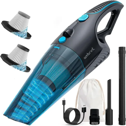 Aspiradora de mano recargable inalámbrica: potente aspiradora de automóvil de 13000 PA con la mejor succión, mini limpiador ligero para el hogar y