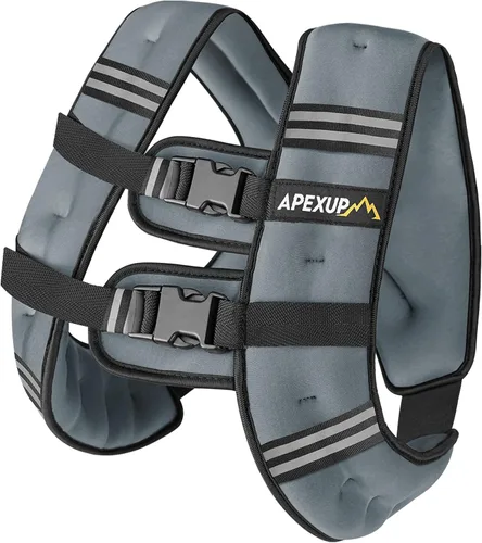 Miniatura 40 de APEXUP - Chaleco con peso de 5, 10, 15, 20, 25 y 30 libras para hombre y mujer, con rayas reflectantes, equipo para entrenamiento de fuerza y correr