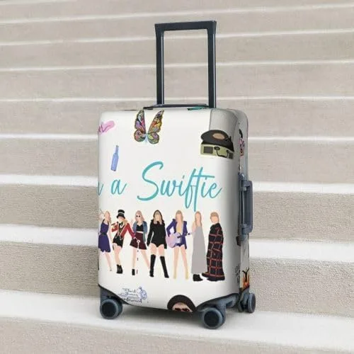 Miniatura 6 de Taylor - Funda de equipaje para maleta, con impresión de doble cara, protector elástico para maleta, lavable, antiarañazos, para viajes de negocios