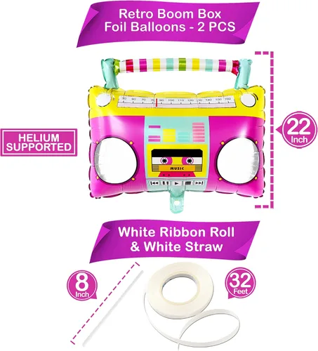 Miniatura 7 de KatchOn, Globos grandes de bola de discoteca plateados, paquete de 8, globos de discoteca de esfera 4D, globos de los años 80, juego de globos