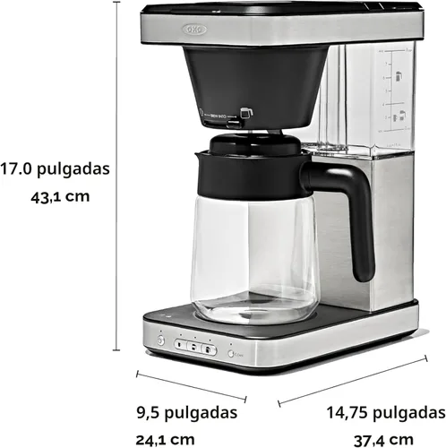 Miniatura 7 de OXO Brew - Cafetera de 8 tazas con función de porción única sin cápsulas y jarra de vidrio - Certificado SCA