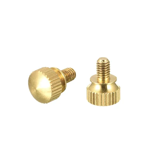 Miniatura 8 de uxcell 2 tornillos moleteados para el pulgar, pernos de hombro de latón M5x8mm, perillas de agarre escalonadas para PC, electrónicos, mecánicos
