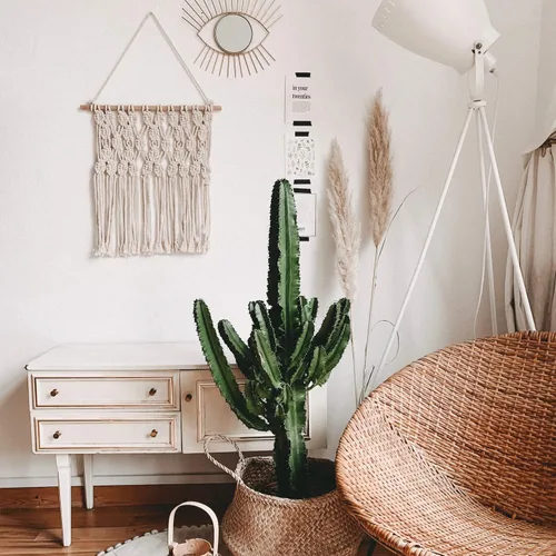 Miniatura 6 de Cordón de macramé de 6 mm x 218 yardas, cuerda de macramé de algodón natural - 4 hebras de cordón de algodón trenzado para colgar en la pared