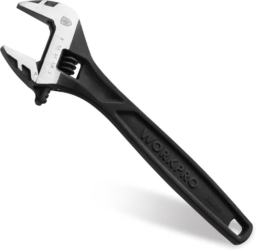 Miniatura 14 de WORKPRO - Llave ajustable de 4 pulgadas de servicio pesado con escala imperial y métrica, llave premium de acero Cr-V, cromada