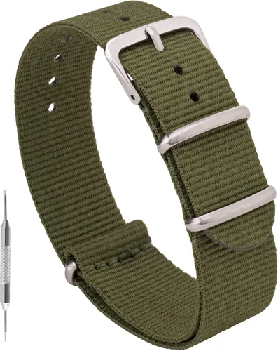 Benchmark - Correa de reloj de nailon balístico impermeable de una sola pieza para hombres y mujeres, elección de color y ancho, 0.709 in, 0.787 in,