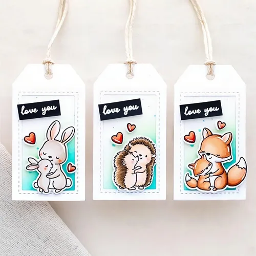 Miniatura 5 de Juego de sellos y troqueles de animales para hacer tarjetas, sellos transparentes y troqueles de corte de metal para álbumes de recortes