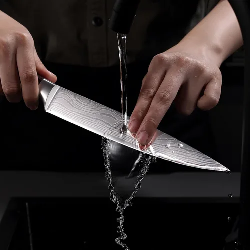 Miniatura 11 de PAUDIN Cuchillo de chef, cuchillo de cocina afilado de acero inoxidable de alto carbono de 8 pulgadas con mango ergonómico, caja de regalo