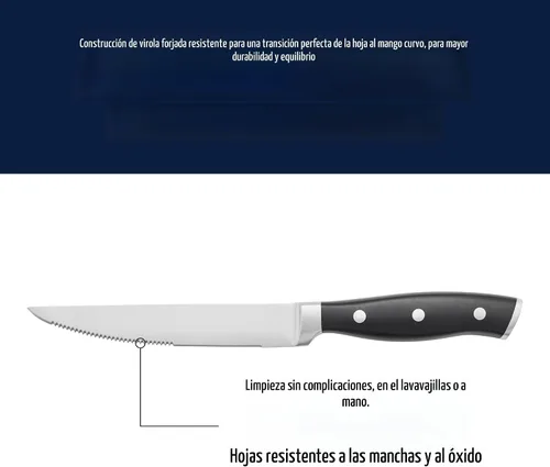 Miniatura 5 de HENCKELS Juego de 4 cuchillos para carne forjados Accent, negro, de ingeniería alemana, informado por más de 100 años de maestría