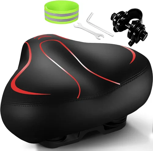 Miniatura 9 de Asiento cómodo de bicicleta, con espuma viscoelástica, impermeable, doble absorción de impactos, para hombres y mujeres. Es el mejor asiento
