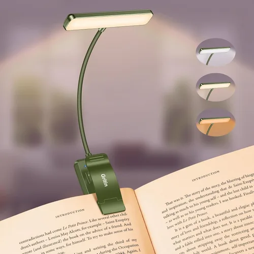 Miniatura 9 de Gritin Luz de Lectura Recargable de 19 LED para Leer en la Cama con Función de Memoria, Cuidado de los Ojos, 3 Temperaturas de Color, Brillo