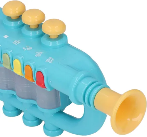 Miniatura 3 de Instrumentos musicales, trompeta para niños, juguete de música preescolar para niños y niñas (azul)