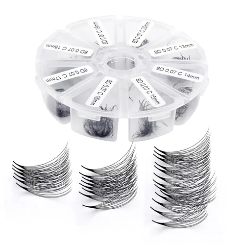 Miniatura 11 de Racimos de pestañas 60D/80D, extensiones de pestañas DIY, pestañas rizadas D, racimos de pestañas esponjosas, longitud mixta 12-16 mm, racimos