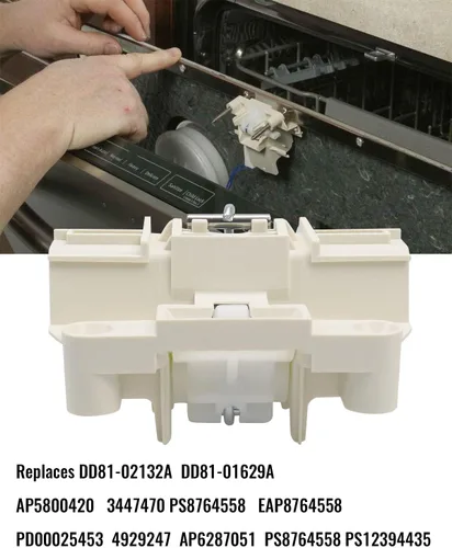 Miniatura 5 de DD81-01629A DD81-02132A - Pestillo para interruptor de puerta de lavavajillas compatible con Samsung DW80K5050UB DW80F600UTB DW80F600UTS DW80F800UWS