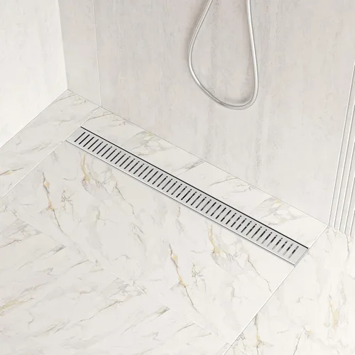 Miniatura 17 de Neodrain Drenaje de ducha lineal con rejilla extraíble de patrón de cápsula, drenaje de ducha rectangular de acero inoxidable 304, drenaje lineal