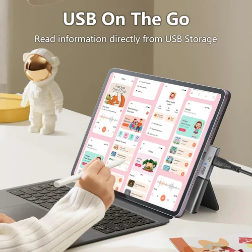Miniatura 2 de SinLoon USB C a USB 3.2 10Gbps Tipo C a USB A Adaptador OTG hembra y adaptador de fuente de alimentación PD de 100W para el teléfono de la tableta