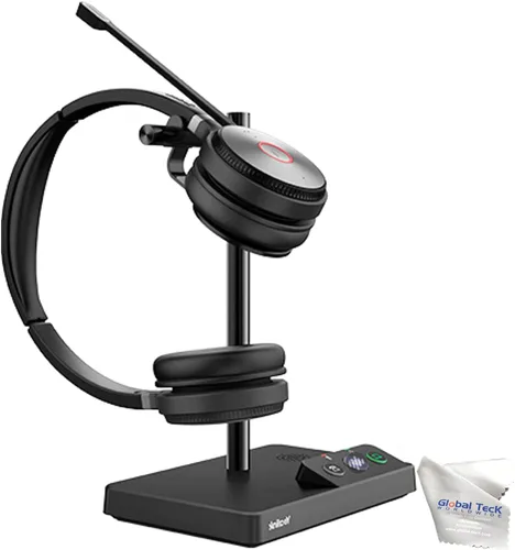 Yealink WH62 UC Headset, se conecta al escritorio, PC/Mac, Softphones - Funciona con equipos, Zoom, RingCentral, 8x8, Vonage, con microfibra Global