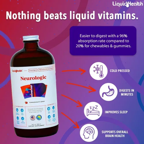 Miniatura 5 de LIQUIDHEALTH Paquete de suplementos vitamínicos líquidos nootrópicos de calcio y magnesio y neurológicos para adultos – Apoya la salud de los huesos