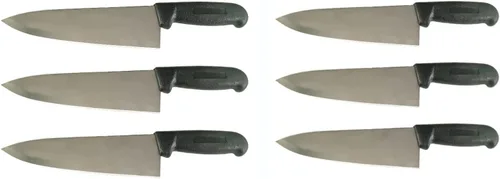 Cuchillo de chef de 8 pulgadas de varios colores y paquetes, cubiertos de cocina comercial Razor Sharp - Cuchillos de cocina (paquete de 6, negro)