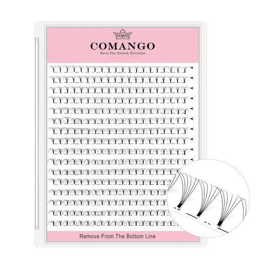 Miniatura 58 de CoMango Extensiones de pestañas de volumen 3D/4D/5D/6D/10D, grosor de 0.003 in, rizo C/D, tallo corto de 0.315-0.591 in, extensiones de pestañas