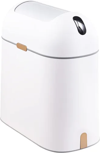 ELPHECO Cubo de basura para baño, 2.5 galones, con sensor de movimiento, impermeable, con tapa de mariposa, decoración de baño, cesta de basura para