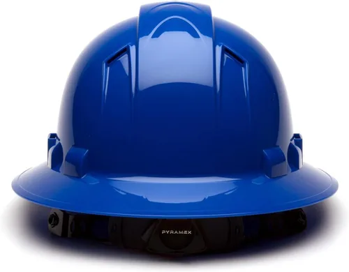 Miniatura 4 de Texas America Safety Company Casco duro RIDGELINE de ala completa con ajuste de perilla de 6 puntos y bolsa Azul ventilado