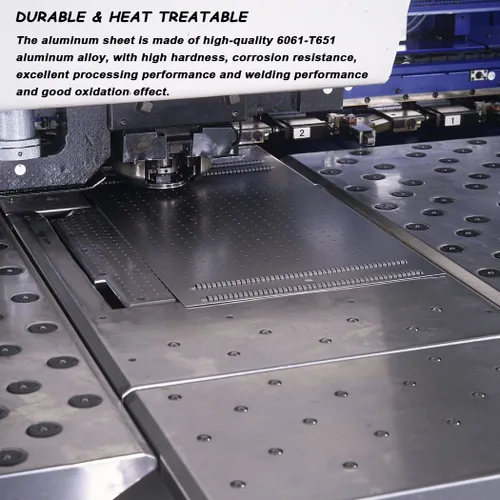 Miniatura 6 de 1 pieza de chapa de aluminio 6061 T651 de 6 x 12 x 1/8 pulgadas (0.12 pulgadas), placa de aluminio delgada plana cubierta con película protectora