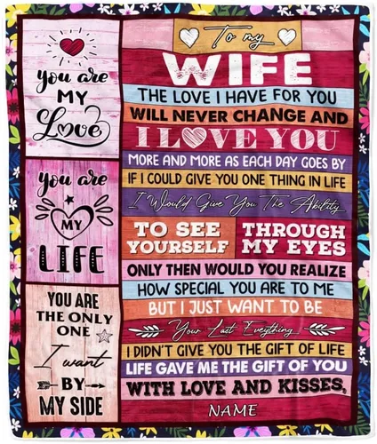 Miniatura 15 de Manta personalizada con texto en inglés «To My Wife from Husband When I Tell You I Love You Wife», manta de forro polar personalizada