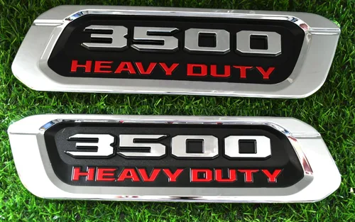 Miniatura 6 de Par de emblemas nuevos 3500 de reemplazo para 3500 Heavy Duty, insignias laterales izquierda y derecha, capó 68362221AB 68362220AB 2019-2022