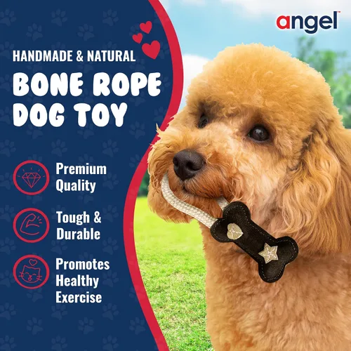 Miniatura 2 de Juguete de cuerda de hueso para perros, perfecto para perros XS - SM Juguetes duraderos para perros Estimulación interactiva y mental Hecho a