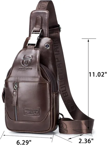 Miniatura 88 de LUKZIJAES Bolso bandolera de cuero genuino para hombre