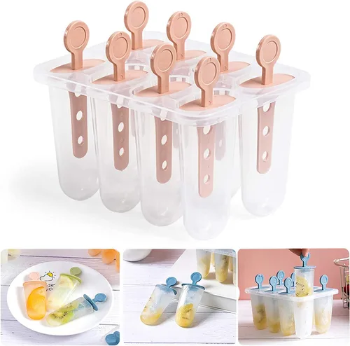Miniatura 8 de Moldes de paletas de silicona, 8 moldes de silicona para paletas, moldes de paletas de hielo caseros sin BPA, reutilizables de fácil liberación