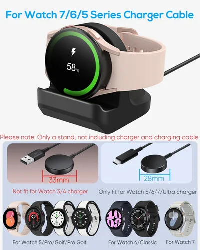 Miniatura 2 de Soporte para Samsung Galaxy Watch Ultra 2025 47MM/ 8 Classic 46MM/Watch 8 40/44MM/7 40,44mm/ Ultra/6 40 44mm de silicona antideslizante, base