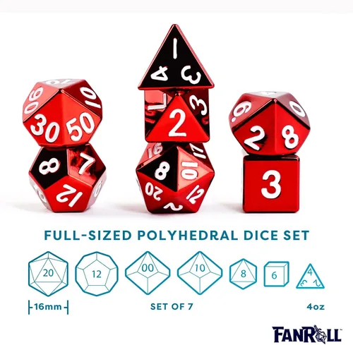 Miniatura 4 de FanRoll - Juego de dados poliédricos de metal de 0.630 in, plata antigua, dados de juego de rol para Calabozos y Dragones