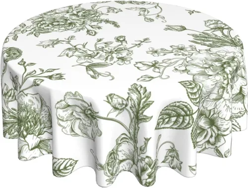 Miniatura 54 de BETGINY - Mantel cuadrado floral azul de 54 x 54 pulgadas, mantel decorativo de estilo chinoiserie con flores, tela rústica lavable para granja