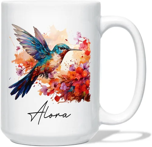 Miniatura 11 de Taza de café de oso – Regalo personalizado para amantes, taza de té de animales salvajes con flores, regalo de cerámica personalizado para amantes