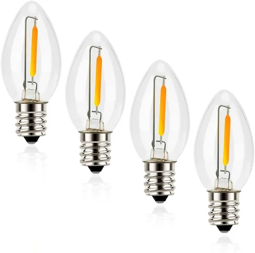 Emotionlite - Bombillas de luz nocturna, bombillas LED C7 para candelabro, base de candelabro E12, equivalente a incandescente de 4 W, 5 W, 6 W, 7