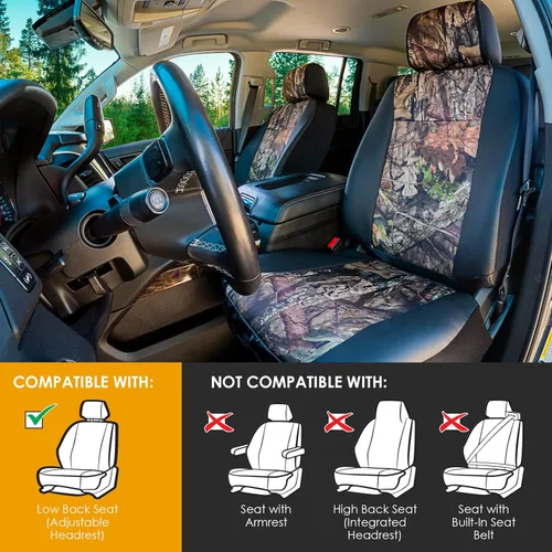 Miniatura 6 de Fundas de asiento resistentes Mossy Oak LPI Truck para asientos delanteros; Se ajustan a SUV o camiones de tamaño completo; Incluye bolsillos