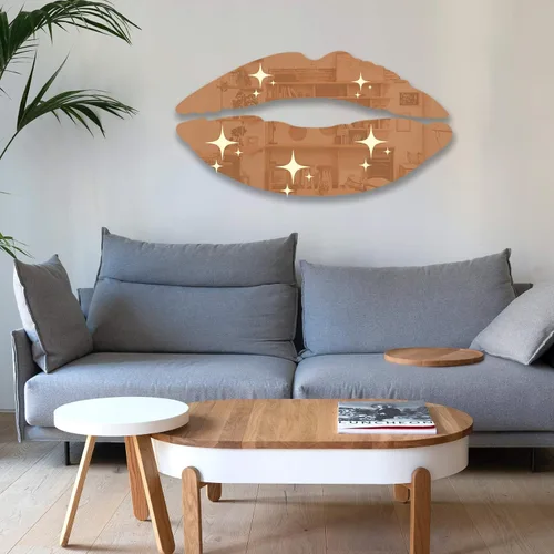 Miniatura 2 de 2 juegos de calcomanías de pared con espejo de labios, forma de beso 3D, acrílico, sin marco, creativas, murales autoadhesivos para dormitorio