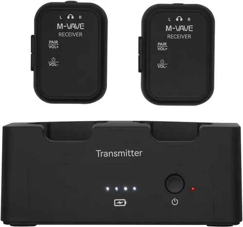 M-VAVE Sistema de Monitoreo In-Ear Inalámbrico 2.4GHz Transmisor Receptor Auto-Emparejamiento, Sistema IEM Estéreo 2.4G de Baja Latencia para