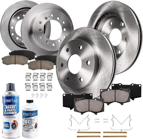 Miniatura 17 de Detroit Axle - Kit de frenos para Ford Crown Victoria Mercury Grand Marquis Marauder 2003-2011, rotores de freno y pastillas de freno de cerámica