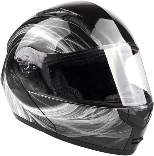 Miniatura 3 de Casco de motocicleta modular para adultos DOT con anteojos de sol retráctiles de cara completa abatibles Typhoon TH158