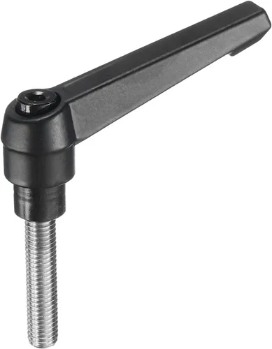 Miniatura 61 de uxcell Manija de palanca de sujeción ajustable M5 x 0.787 in óxido negro métrico acero al carbono macho roscado perillas de mano con botón