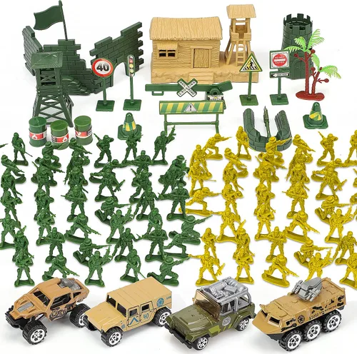 TOY Life 95 piezas de juguetes del ejército para hombres, soldados de juguete para niños, figuras de acción de plástico, juego militar de soldado,