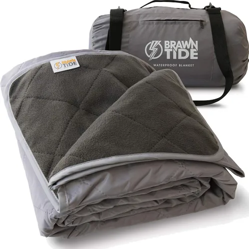 Miniatura 11 de BRAWNTIDE Manta grande impermeable para exteriores, forro polar extragrueso, cálida, resistente al viento, a prueba de arena, acolchada, 82 x 55