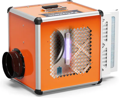 PURISYSTEMS Purificador de aire industrial/comercial con generador de luz/iones, filtración de 5 etapas, 800 pies cuadrados, 600 CFM, apilable,