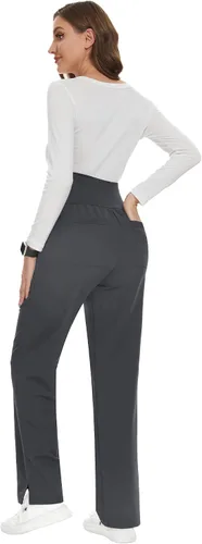 Miniatura 6 de POSHGLAM Pantalones médicos de maternidad para mujer, pantalones de trabajo, estilo casual, pantalones de embarazo, S-XXL