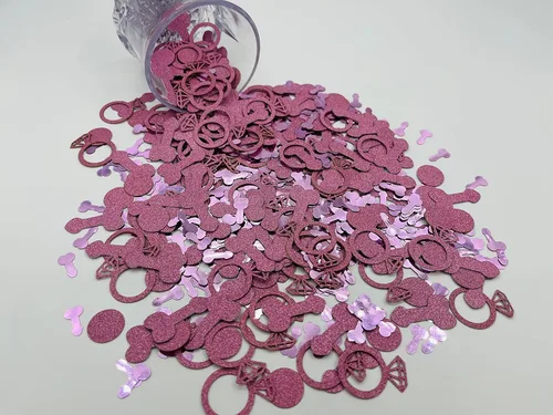 Miniatura 5 de 801 piezas de decoración de fiesta de confeti rosa con purpurina rosa para el día de San Valentín, celebración, boda, compromiso