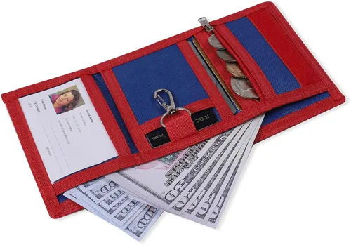 Miniatura 5 de SITADI Billetera para niños, pequeña cartera para niños con bolsillo con cremallera, bonita caricatura, triple pliegue, lona, regalos de Navidad